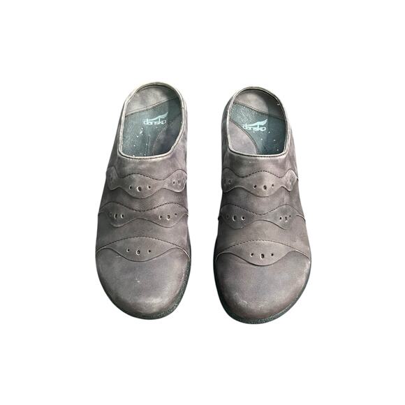 Dansko Glenna Brown Nubuck "Distressed Look" Clogs Women's Size EU 38 US 7.5-8 - Picture 1 of 9